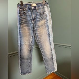 Madewell straight leg two-tone denim